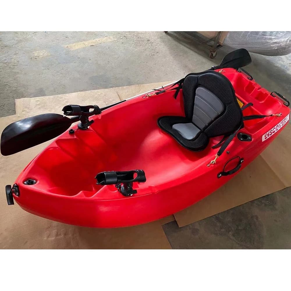 Kayak pêche individuel 2m en plastique rotomoulé - Bateau à rames stable pour jeux aquatiques