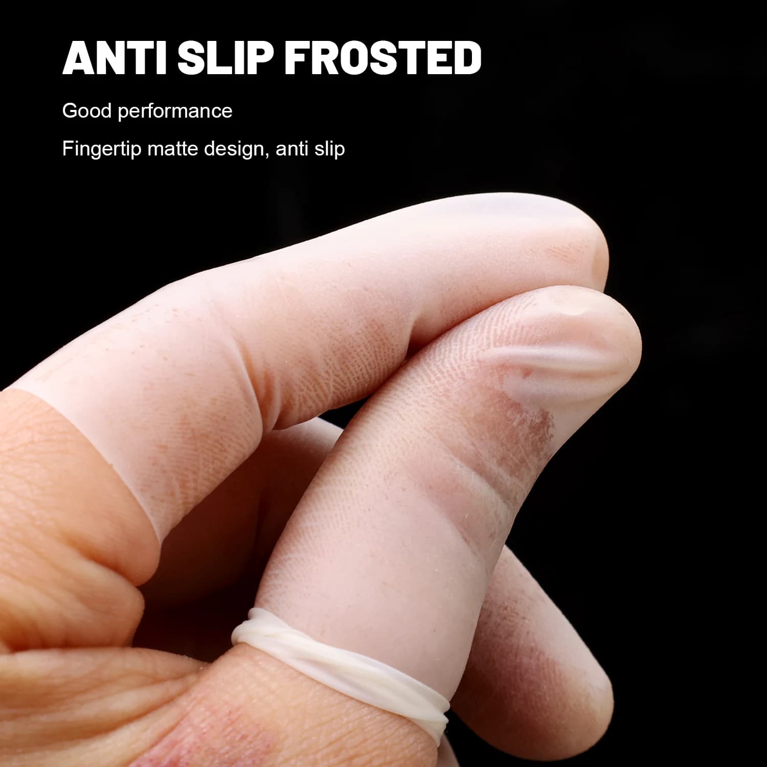 Doigtier transparent ultra-fin glacé anti-dérapant sans poussière pour protection ongles pêche travail extérieur