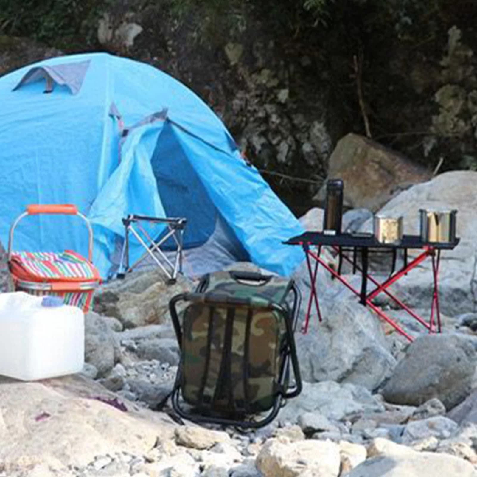 Chaise sac à dos glacière pliante grande capacité pêche randonnée plage camping siège portable