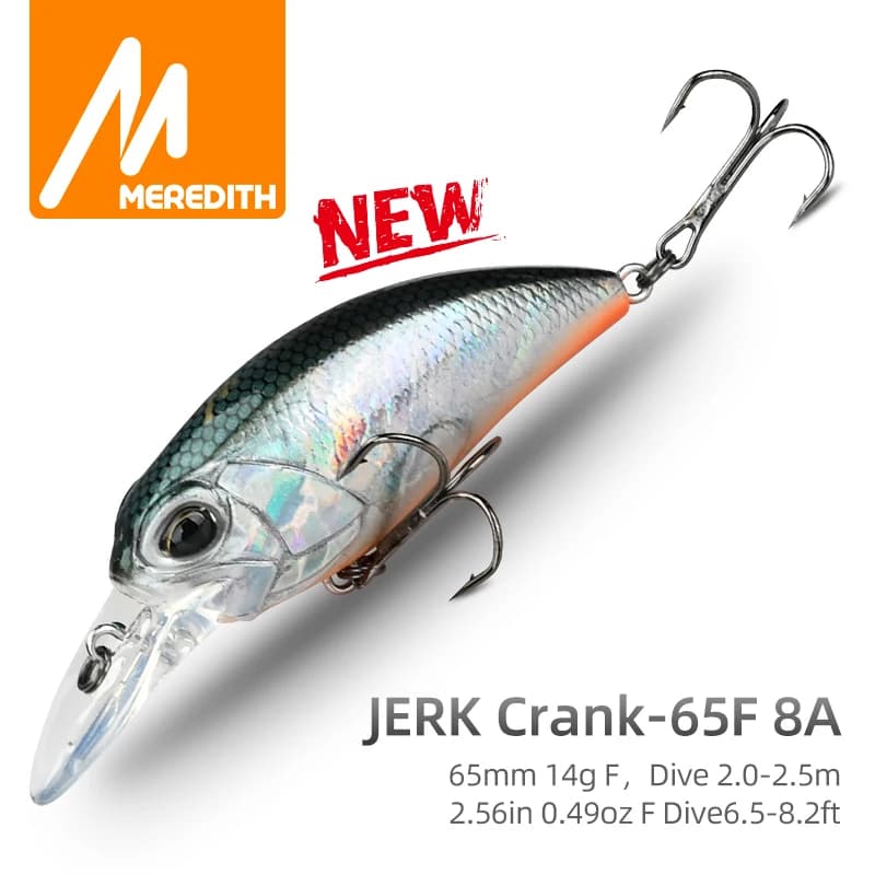 Leurre jerk crank MEREDITH M65 flottant 14g 11 couleurs - wobbler professionnel profondeur 2.0-2.5m pêche