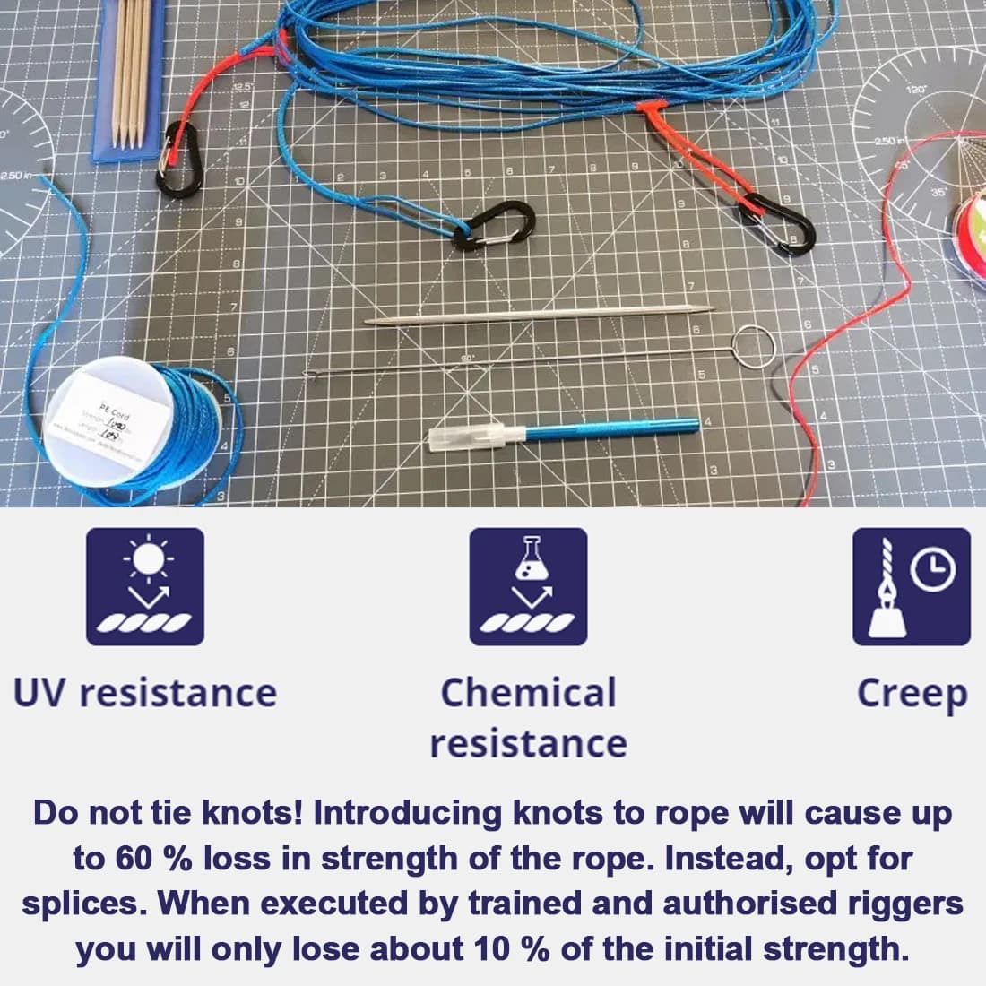 Corde de pêche UHMWPE Dyneema 45KG à 340KG remplacement ligne bas élongation résistance abrasion