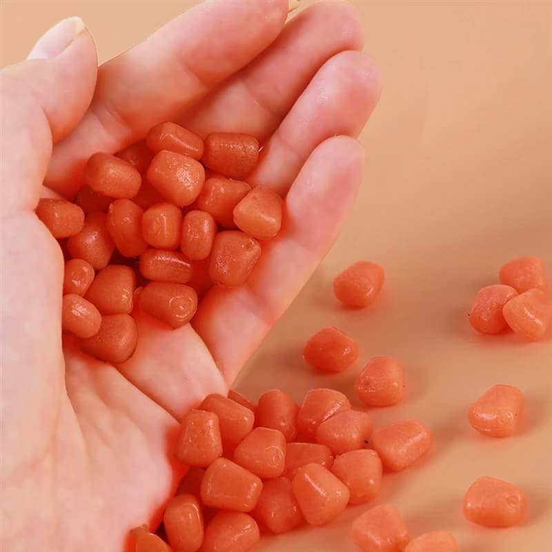 Leurres souples silicone 100 pièces pour carpe - appâts artificiels au maïs avec odeur attractive