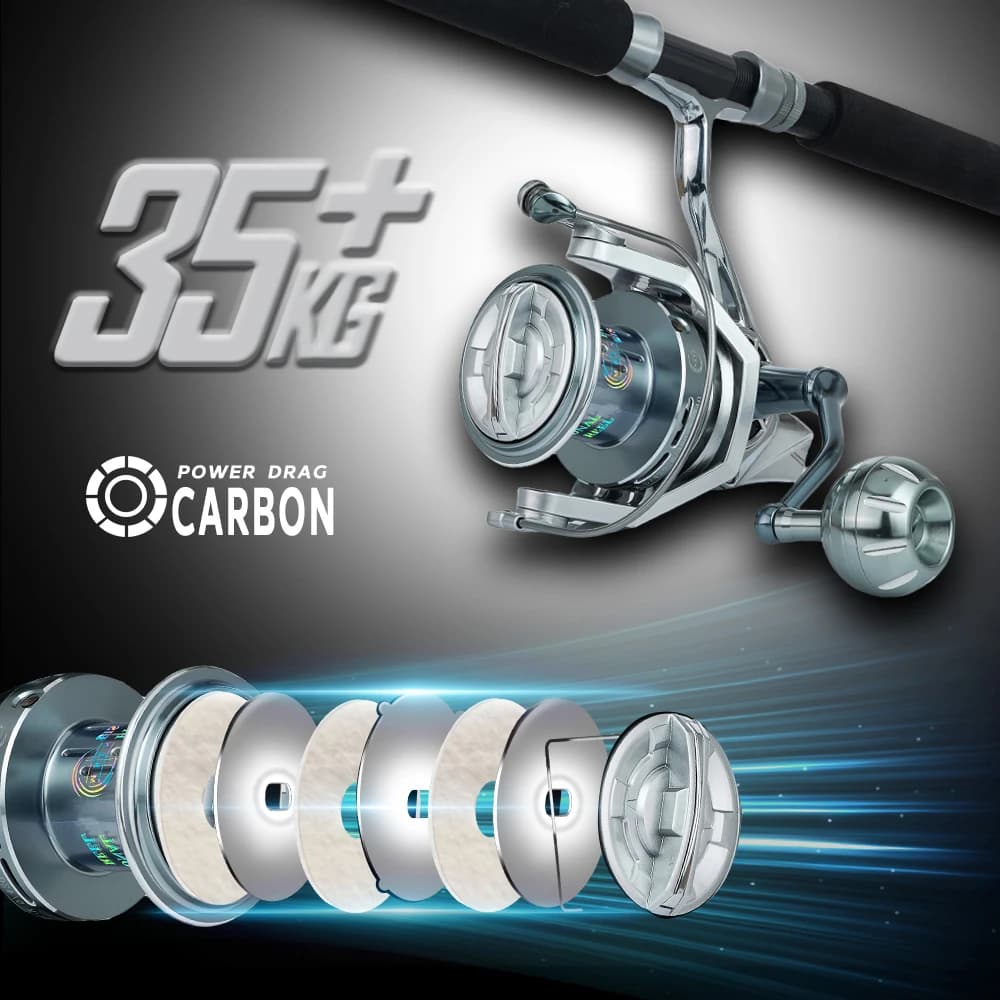 Moulinet de pêche surfcasting mer résistant 35kg, métal et anti-corrosion pour pêche sportive