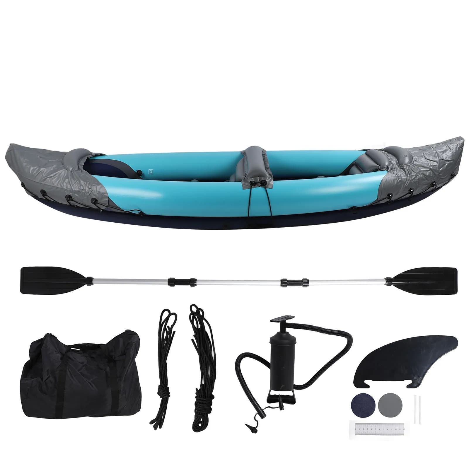 Kayak gonflable 2 personnes portable pêche - Canoë PVC renforcé pour rafting et navigation