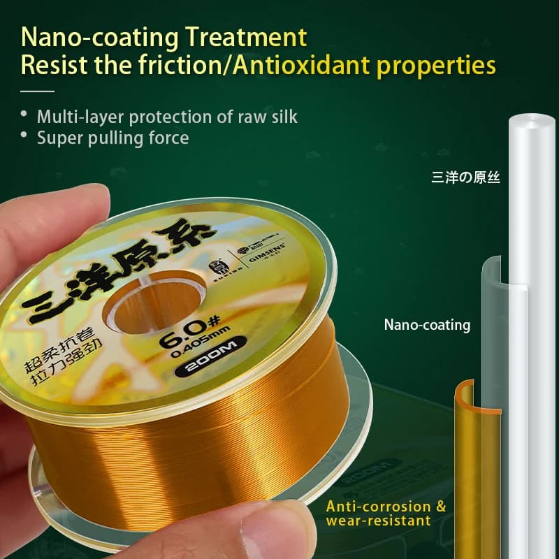 Ligne de pêche ZUKIBO 200M Nylon Japon invisible fluorocarbone pour pêche coulissante et discrète