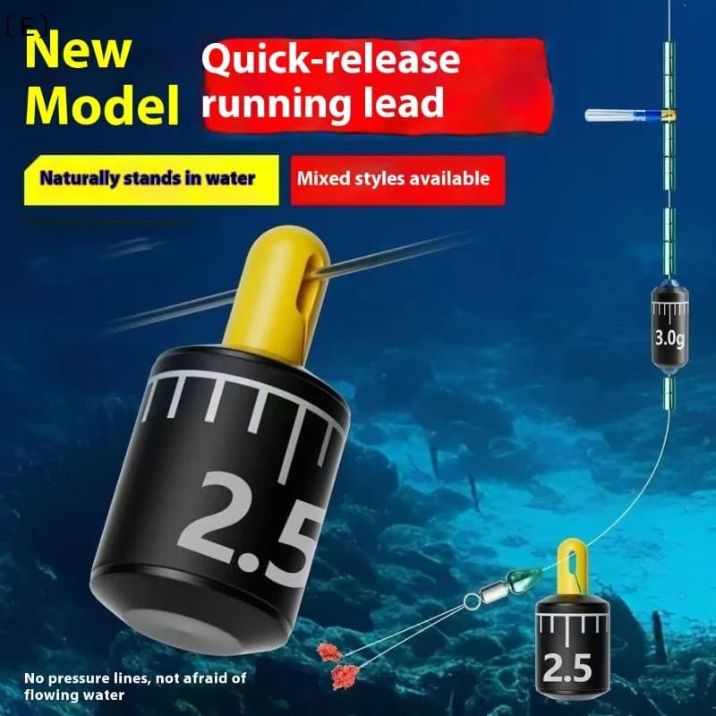 Kit 5 plombs goutte d'eau pêche ajustables proportionnels alerte compact cylindrique échelle hiver