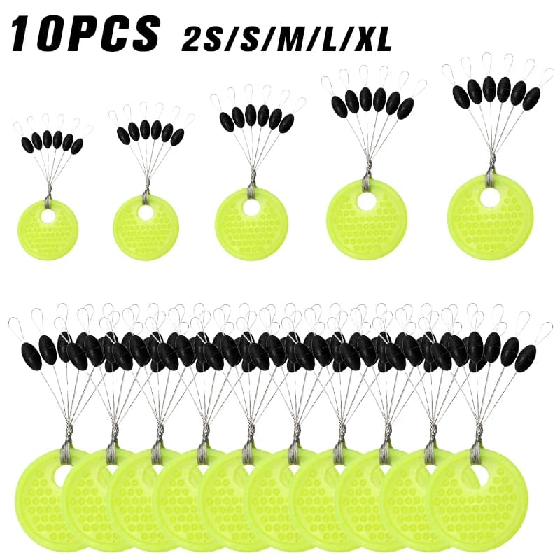 60 stop floats en silicone pour pêche à la carpe - 10 groupes de stoppeurs ovales et ronds