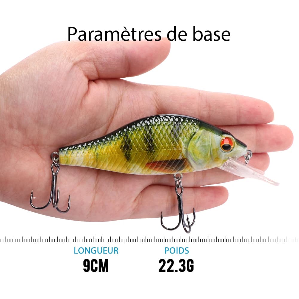 Leurre pêche brochet Black Minnow wobblers 4g 11g 22g leurre dur appât artificiel crankbait