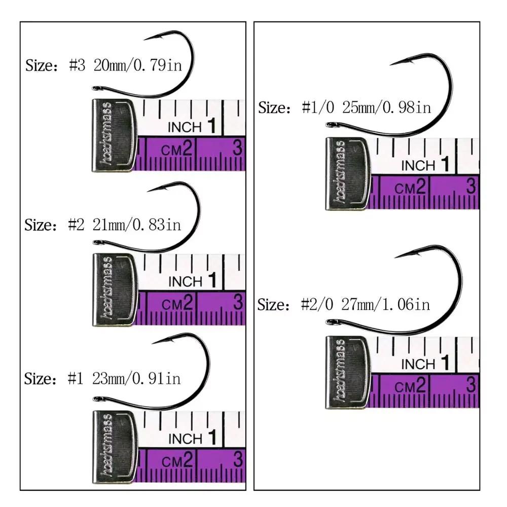 20 hameçons drop shot #3 à #2/0 pour pêche verticale - hameçons offset wacky et crank worm