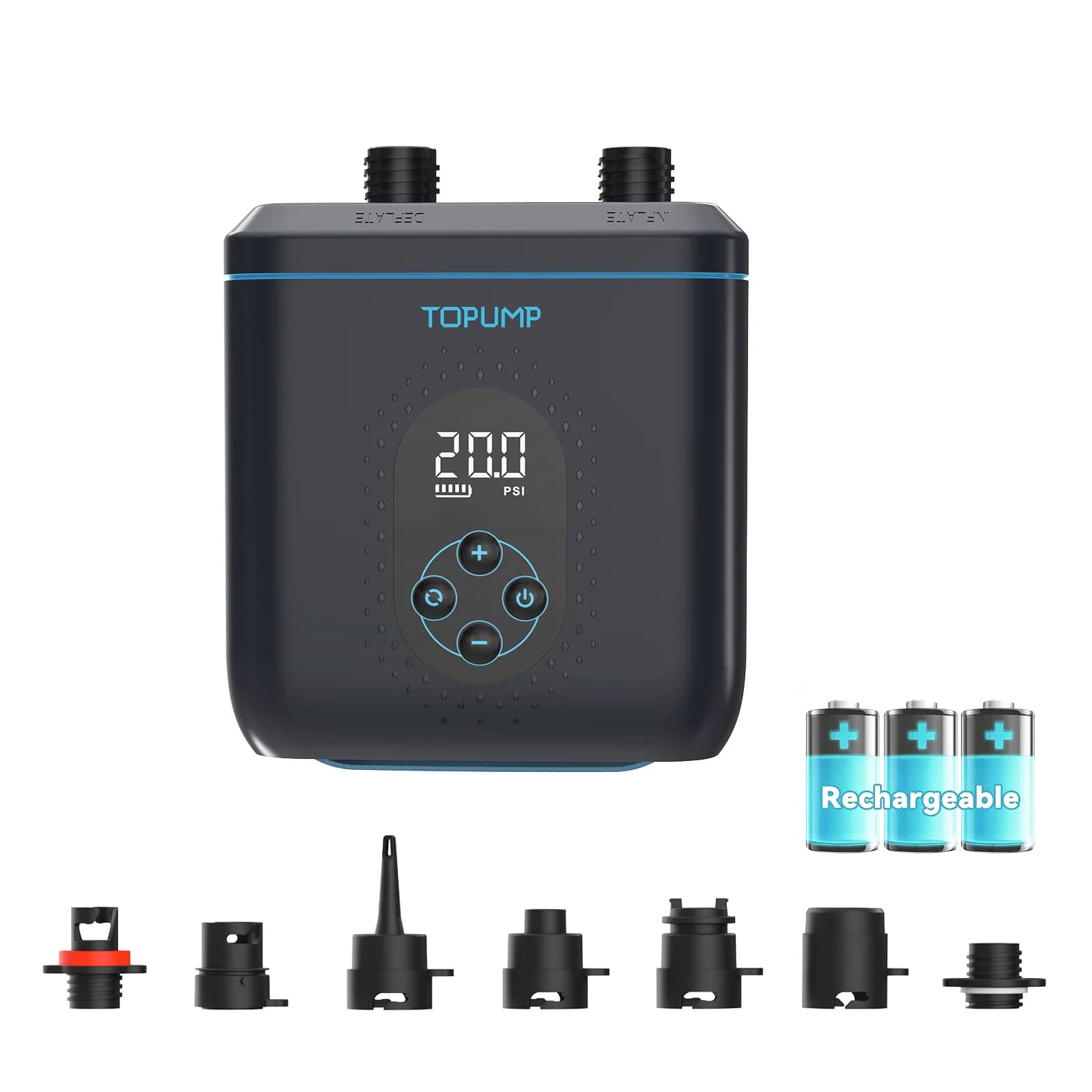 Pompe électrique 20PSI 4000mAh pour kayak gonflable, SUP, bateau PVC et matelas de tente - Accessoires pêche