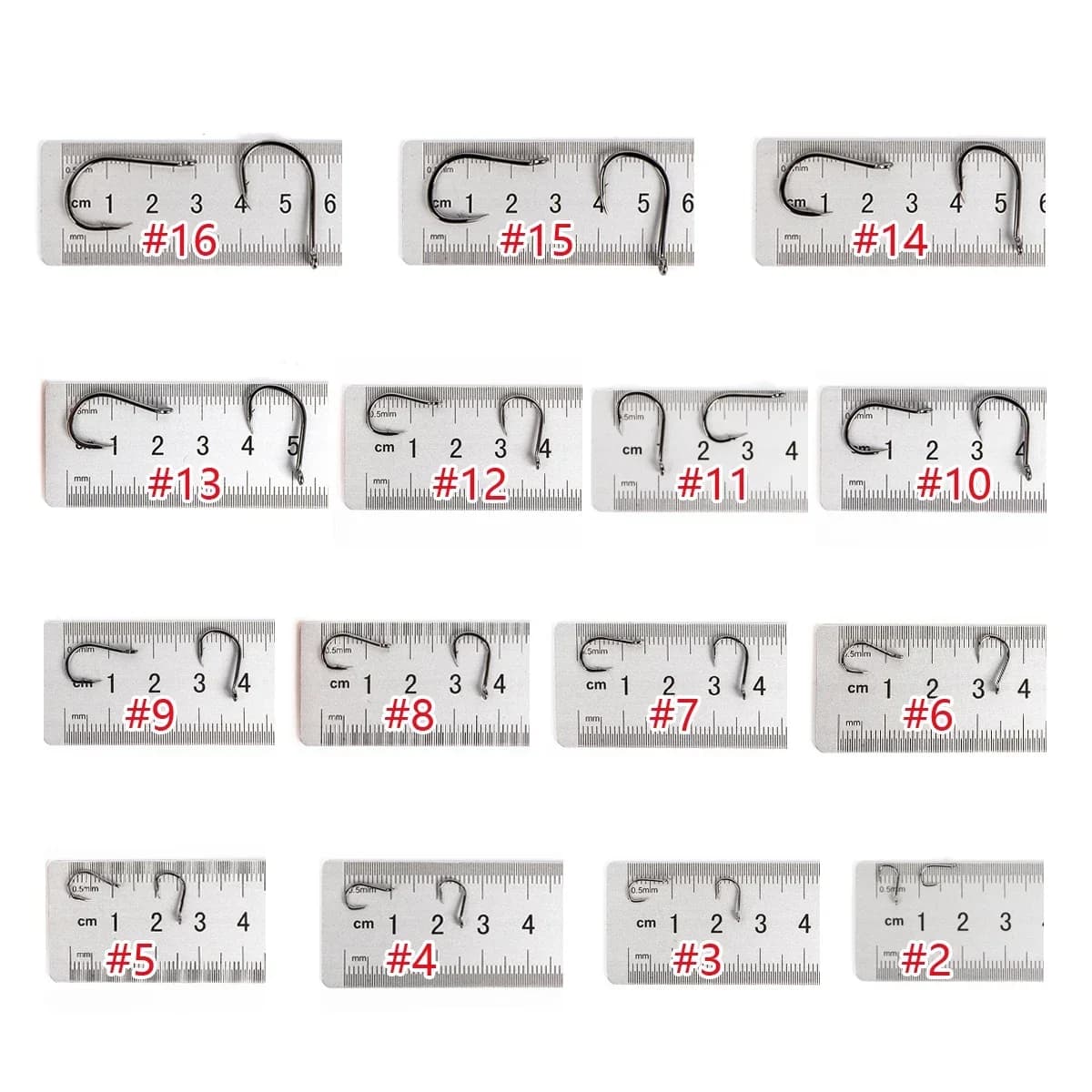 Lot de 50 hameçons simples pour la pêche à la carpe, acier haute carbone affûté chimiquement