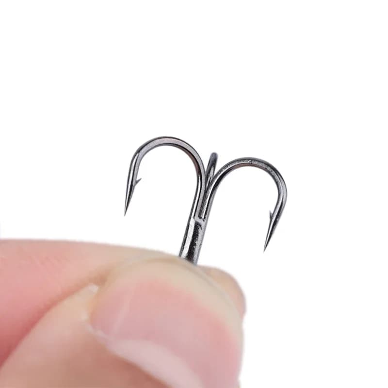Hameçons triple ronds Outkit 10 pièces - Ultra-affûtés 3x renforcés acier carbone anti-rouille tailles 10-18#
