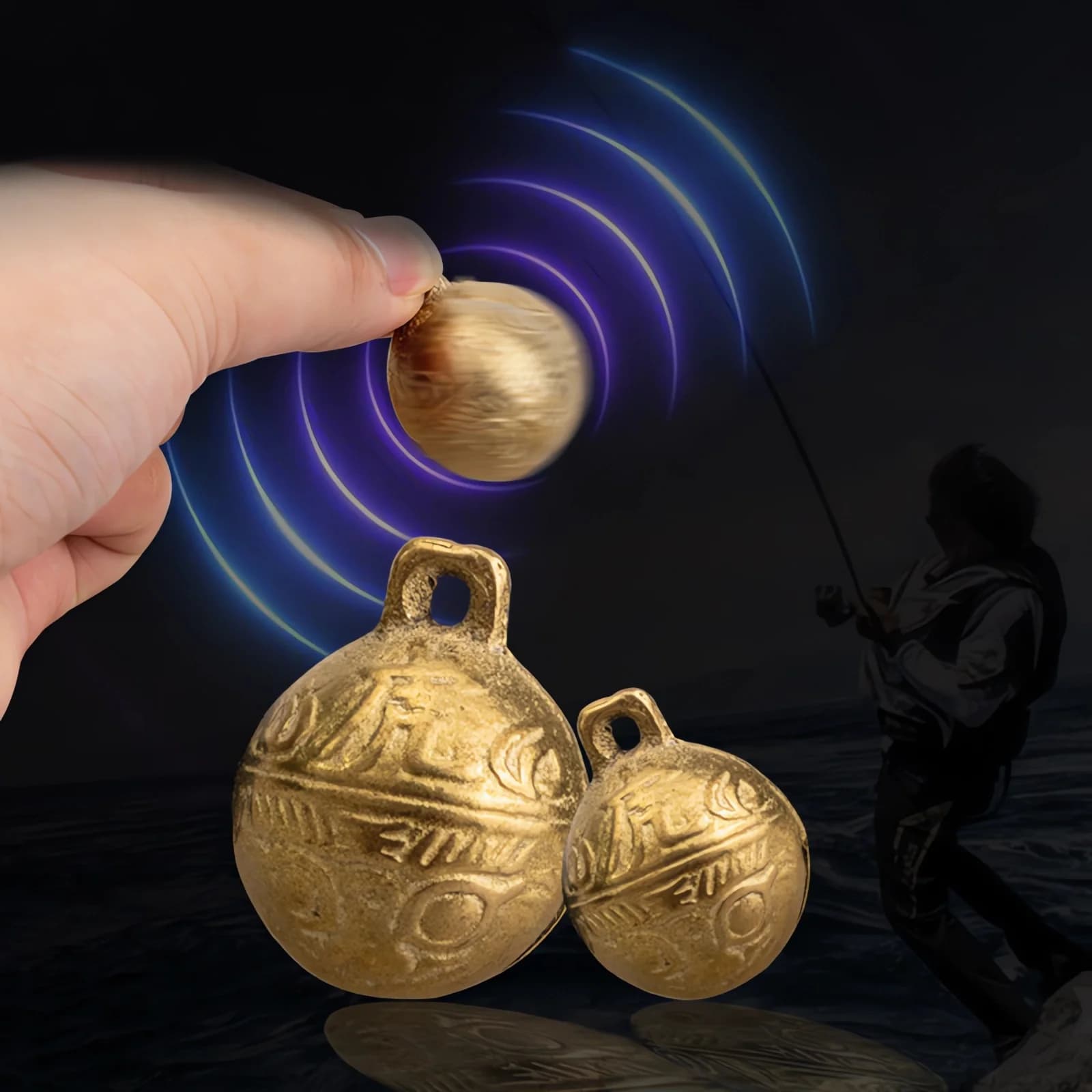 Cloche de pêche en laiton haute sensibilité - Alarme sonore pour pêche en mer et bateau