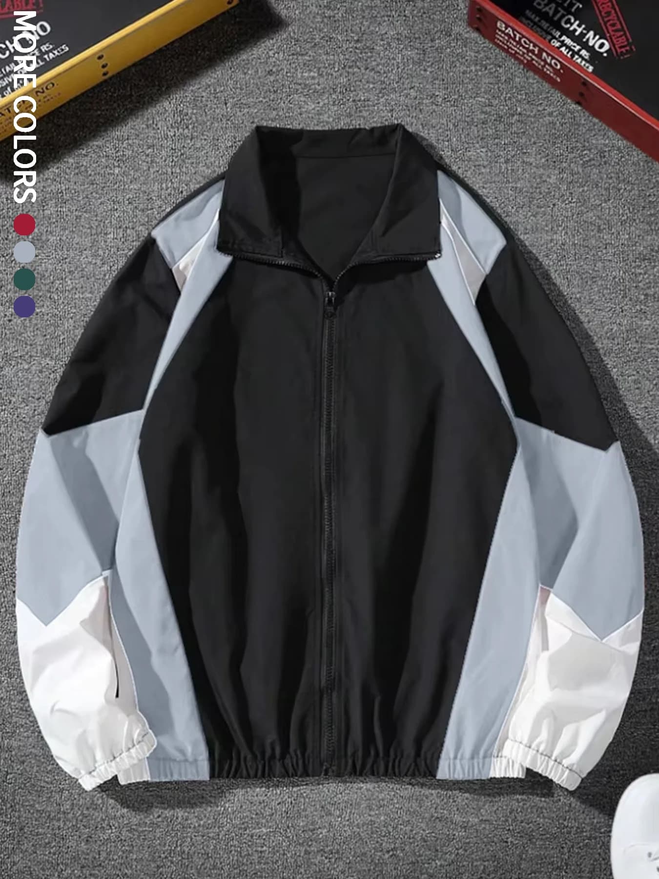 Veste de pêche color block légère pour homme - Veste coupe-vent voyage cadeau pêcheur