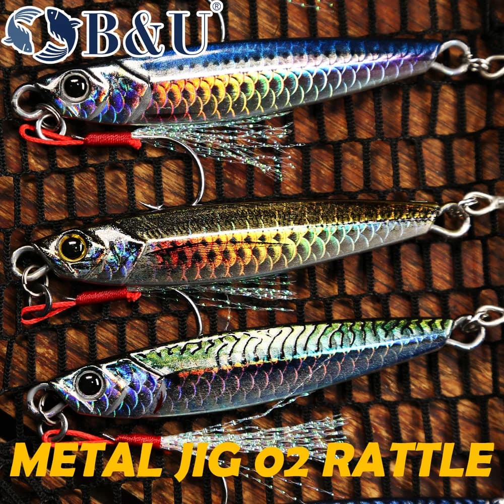 Leurre métal jig B&U 40g 60g 80g pour pêche en mer, leurre à dandiner longue portée