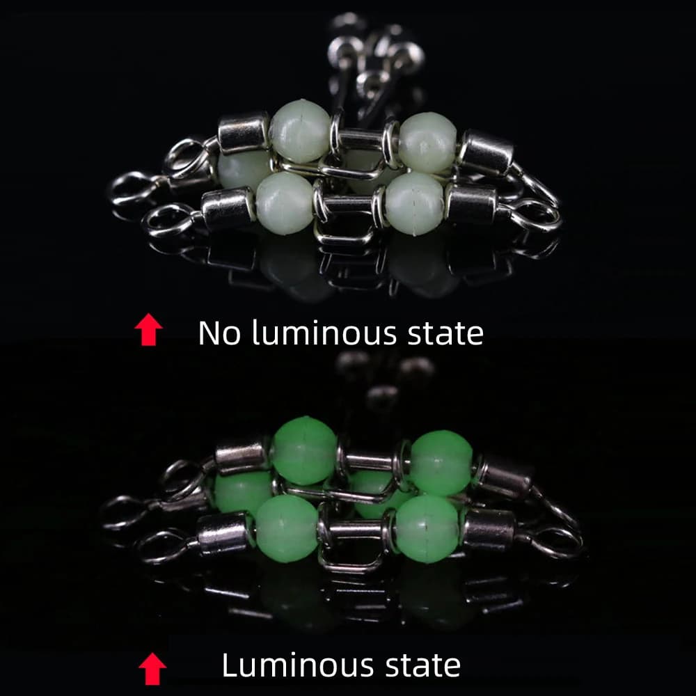 10 pièces émerillons T luminescents DNDYUJU avec perles pour pêche nocturne et faible luminosité