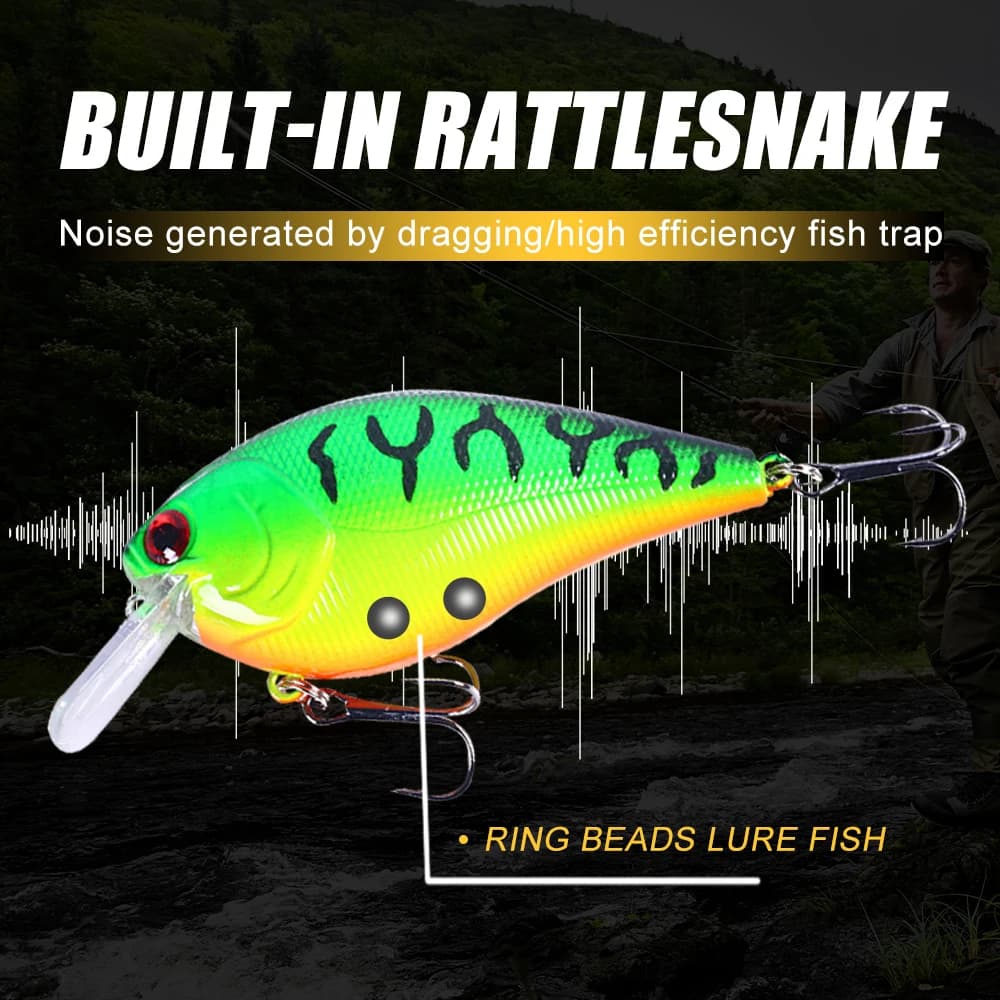 Leurre dur HENGJIA 8.5cm 15g pour brochet et perche, leurre crankbait shallow à billes bruiteuses, 6 coloris disponibles