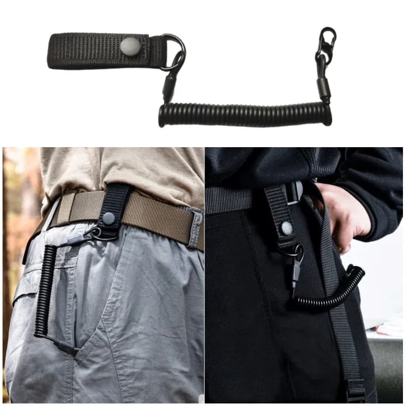 Cordon élastique tactique anti-perte sécurité ressort pêche accessoires clé lampe équipement