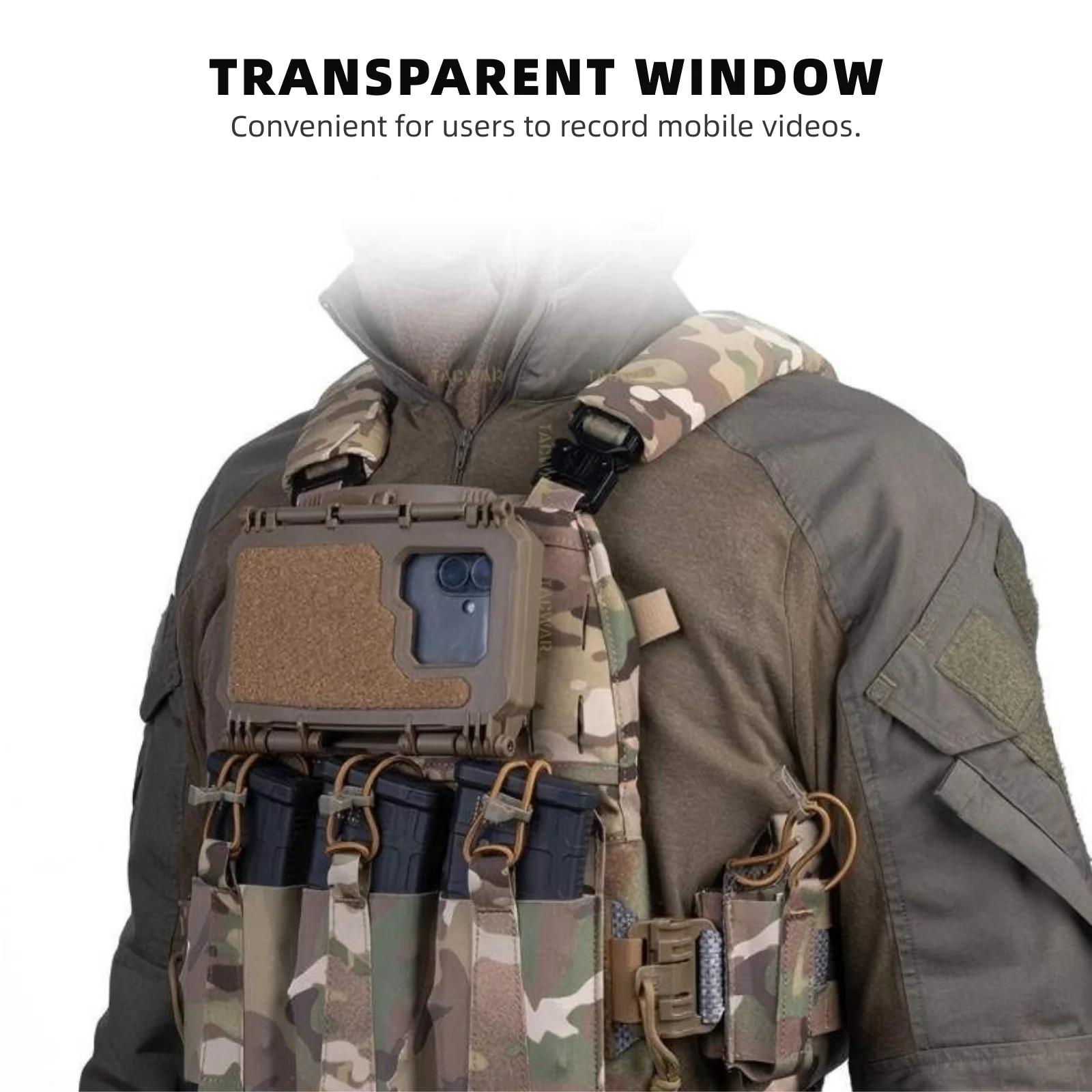 Boîtier rangement téléphone tactique MOLLE V2 - Support navigation pêche airsoft chasse