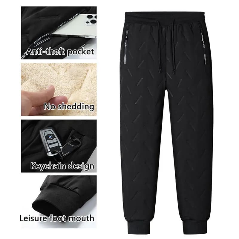 Pantalon hiver homme cachemire polaire épais coupe-vent imperméable pêche pêche chaud