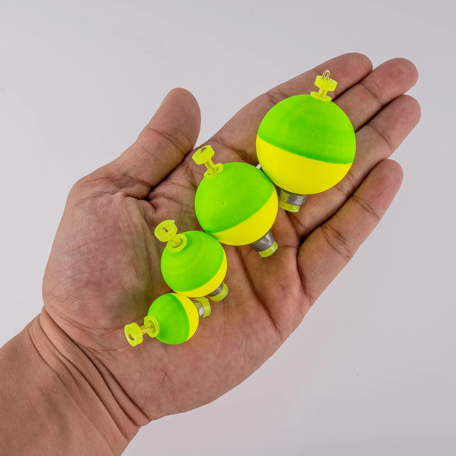 5 flotteurs de pêche en mousse EVA lestés ronds, indicateurs de touches pour bottom rig, brochet