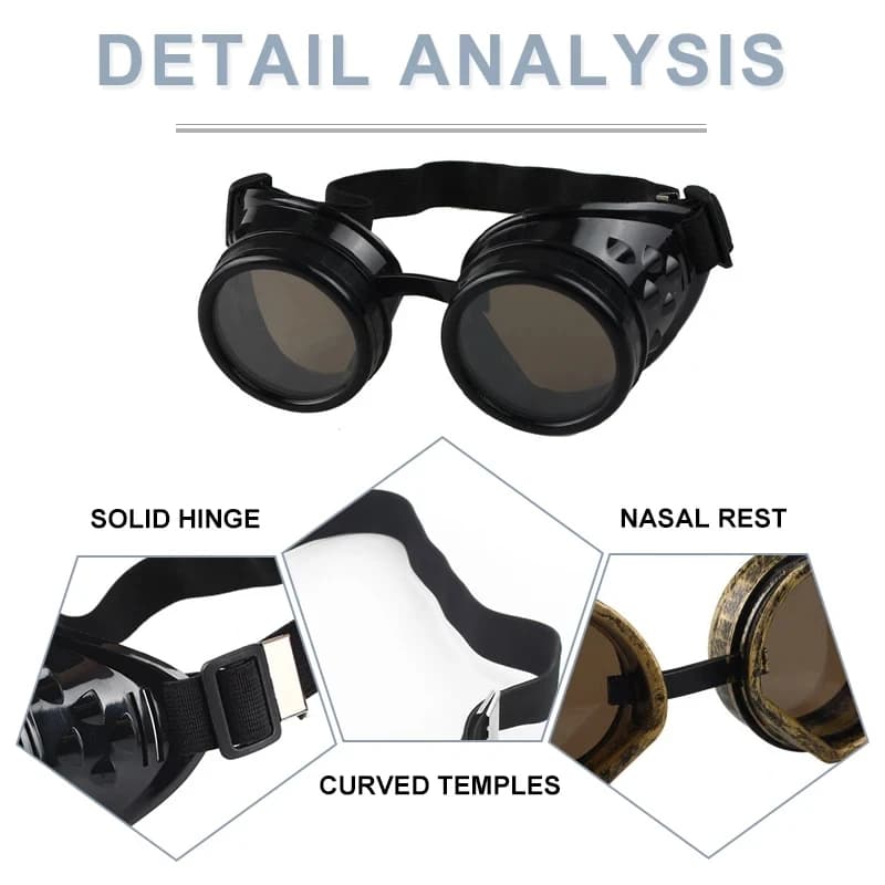 Lunettes punk décoratives pour fêtes - Style rétro avec monture splash originale