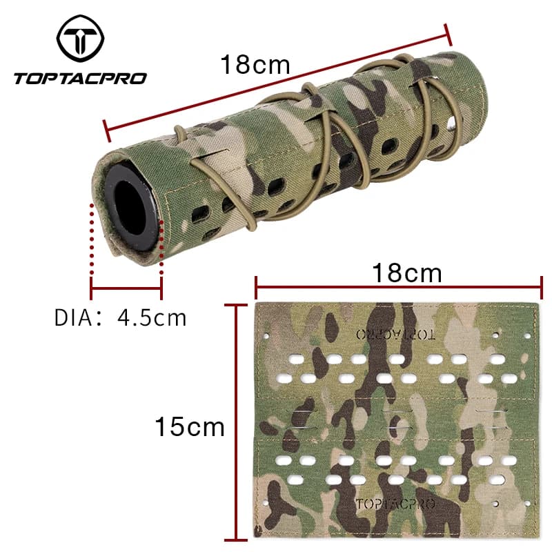 Manchon silencieux tactique 7 pouces protection chaleur pêche équipement laser découpé
