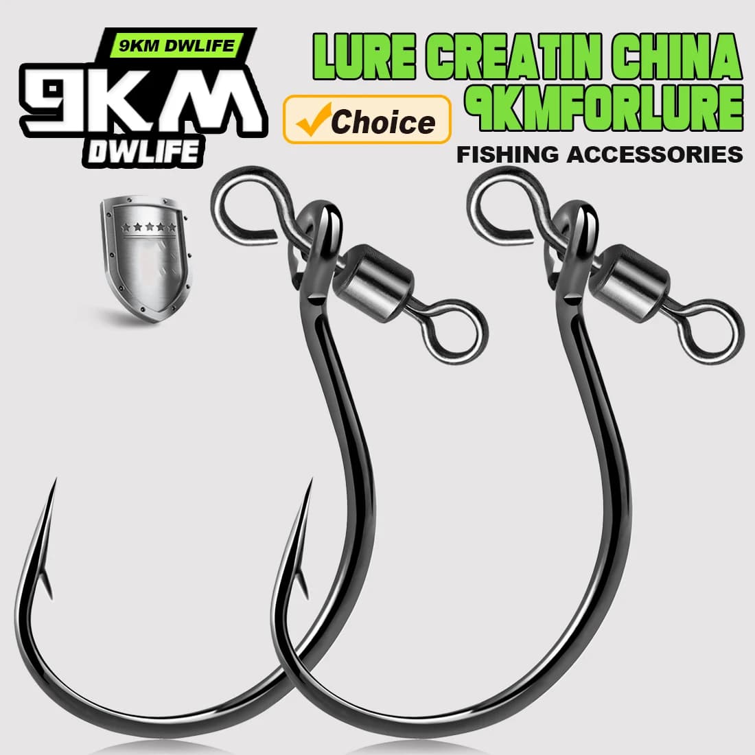 Hameçons Drop Shot 9KM 25PCS avec émerillons pour black-bass, perche et silure - Acier haute teneur en carbone