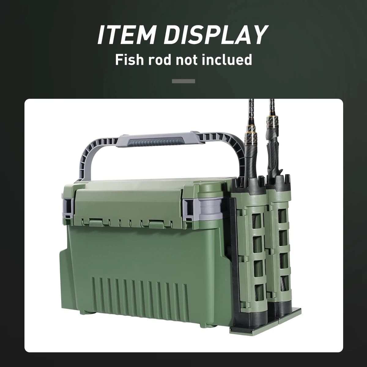 Boîte de pêche multifonction grande capacité avec support canne et porte-gobelet pour matériel de pêche