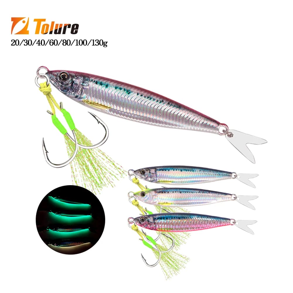 Leurres métal jig 3D coulée rapide 20g à 130g pêche mer surfcasting imprimés TOLU 2024 leurre vertical