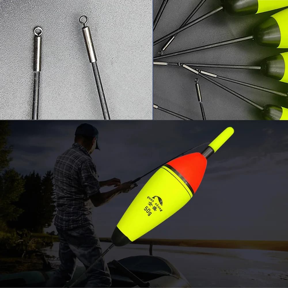 Flotteur de pêche lumineux LED rechargeable USB pour pêche de nuit et jour, vertical, 5g à
