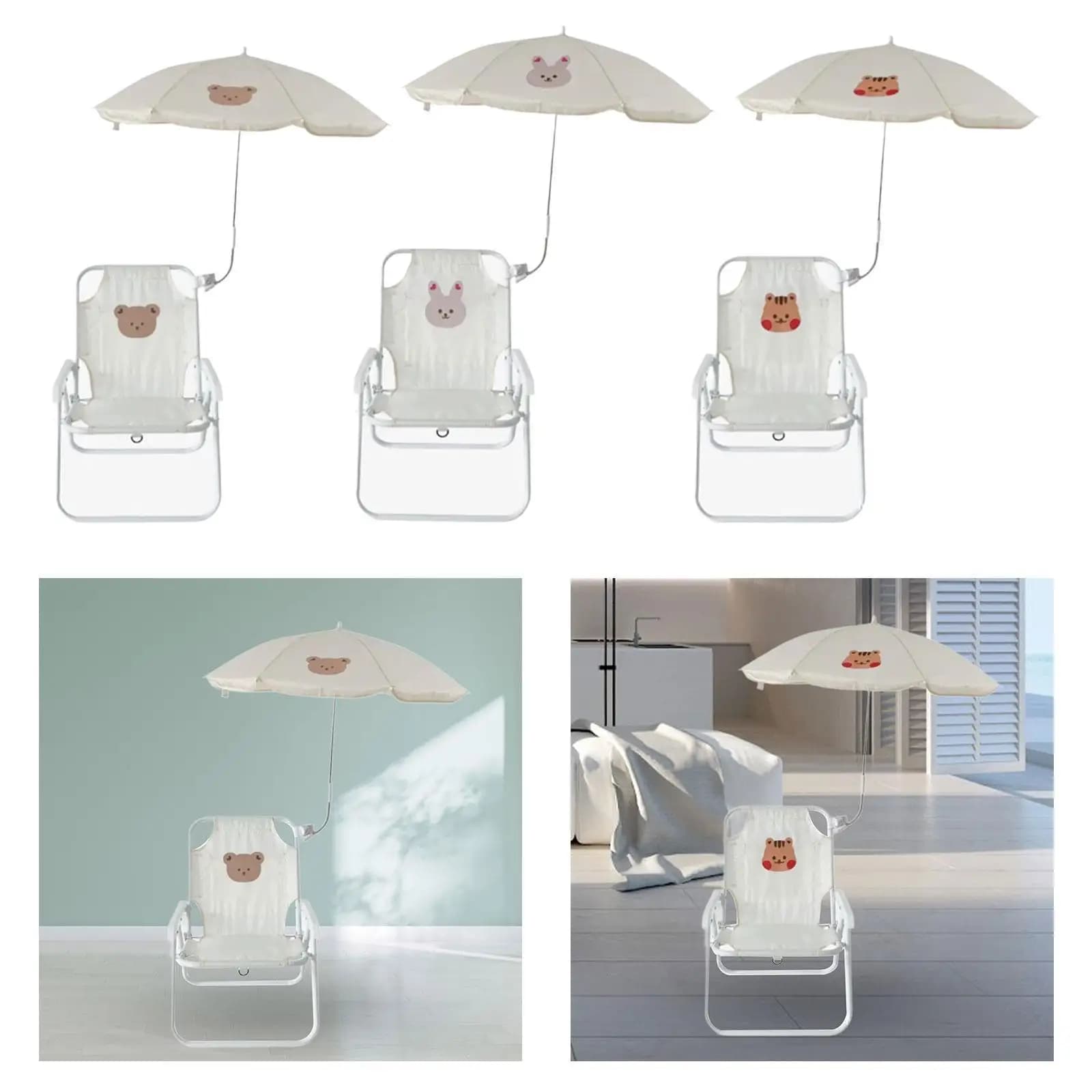 Chaise camping enfant avec capote ombrage - Siège pliant portable pour pique-nique et pêche