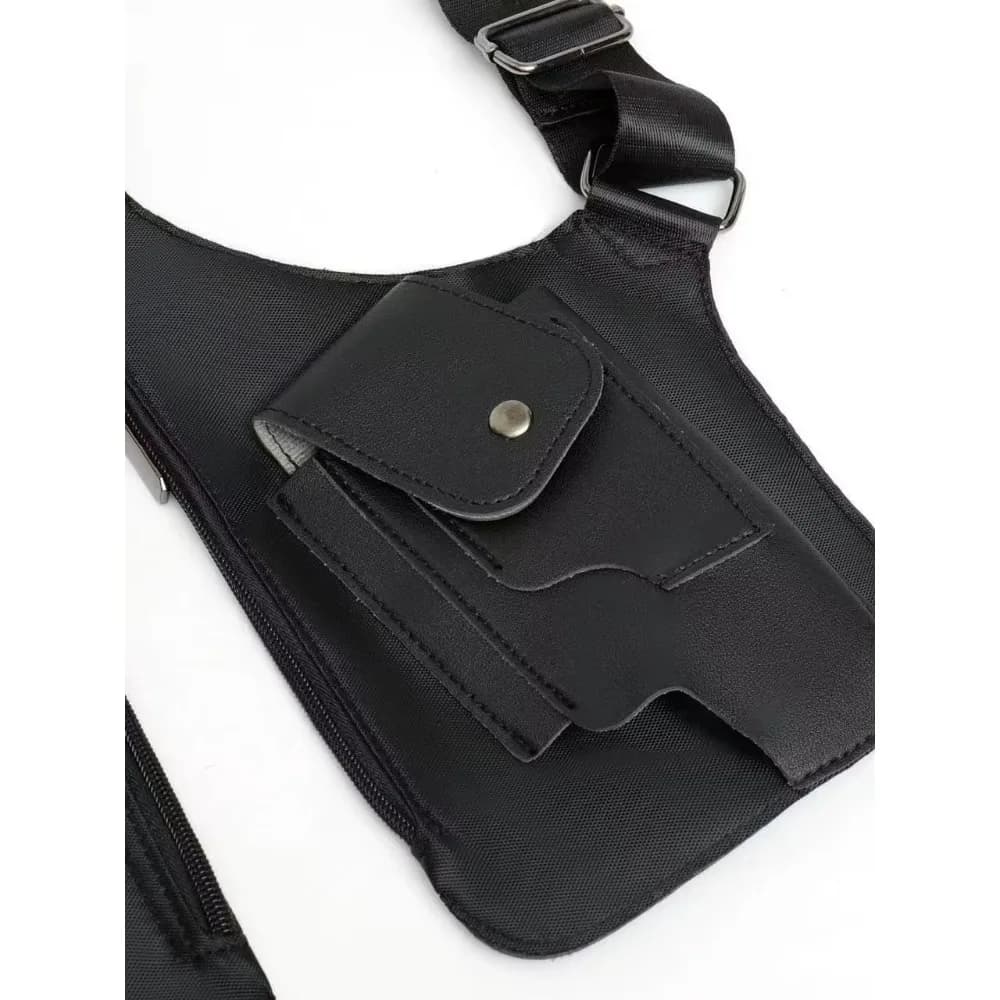 Sac pêche tactique étanche anti-vol double bretelles - Multi-poches polyvalent homme - PU imperméable