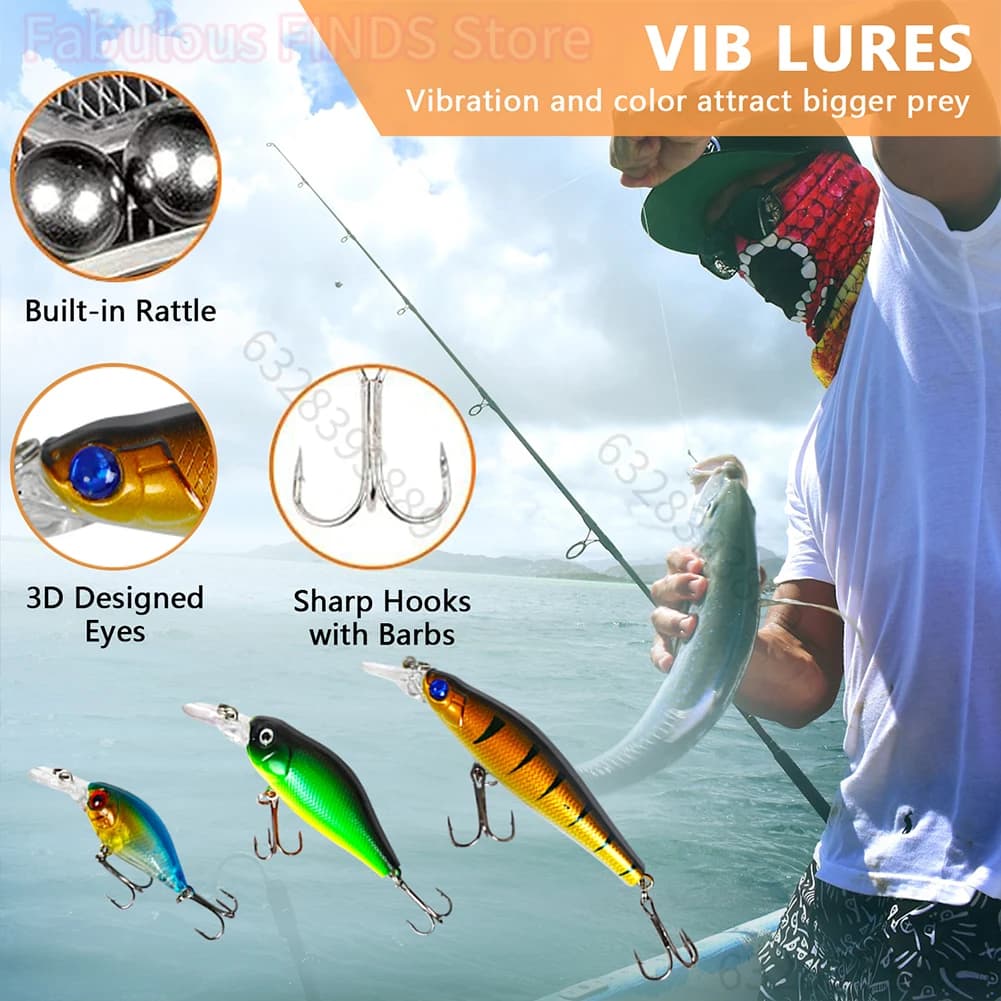 Set de leurres souples et durs avec cuillers métalliques pour pêche carnassiers