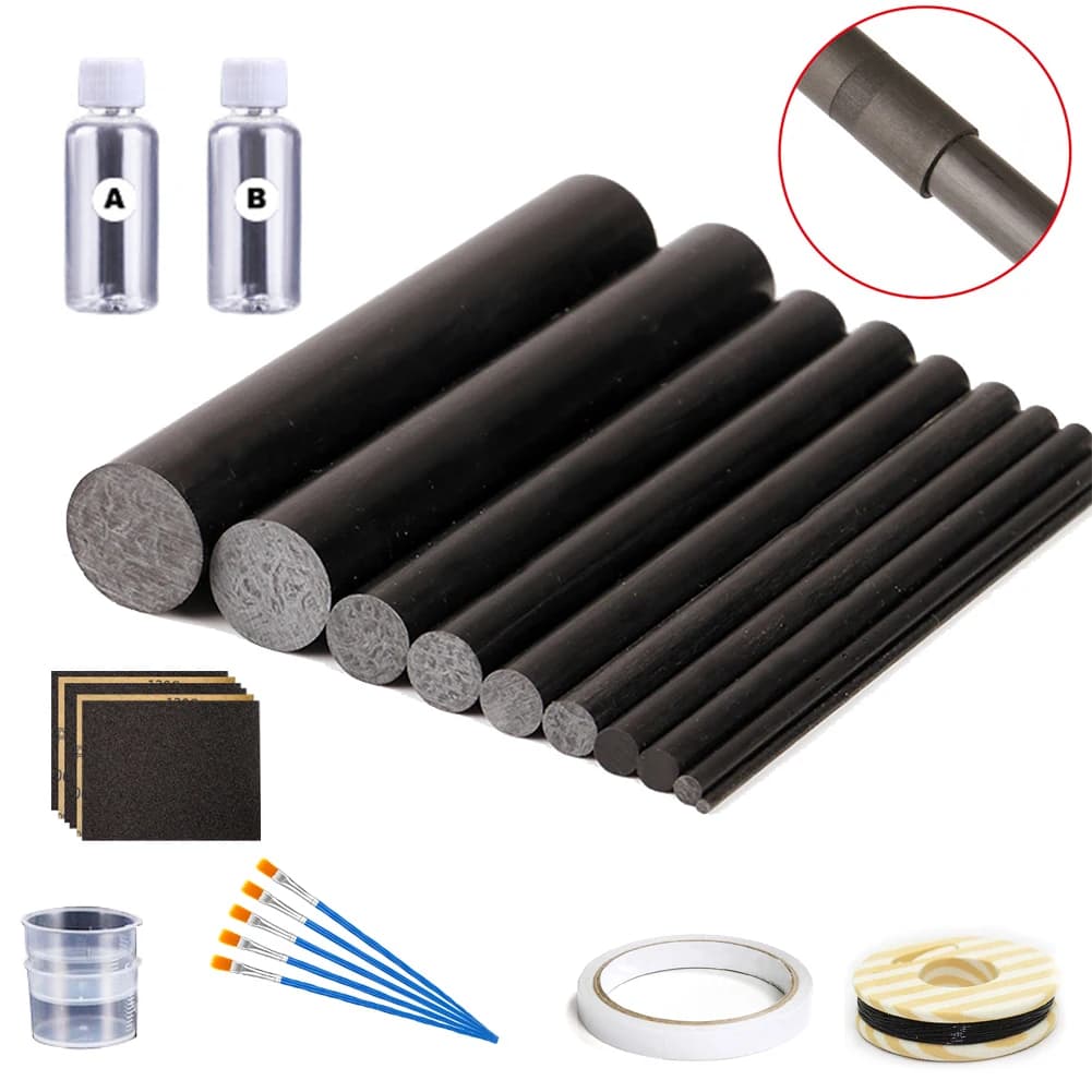 Kit réparation canne pêche carbone sticks colle AB fil raccord tige bâtir réparer accessoires bricolage