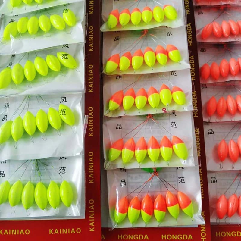 Perles flottantes ovales pour montage ligne carpe - 120 pièces beans rig pêche flottante rouge jaune mixte