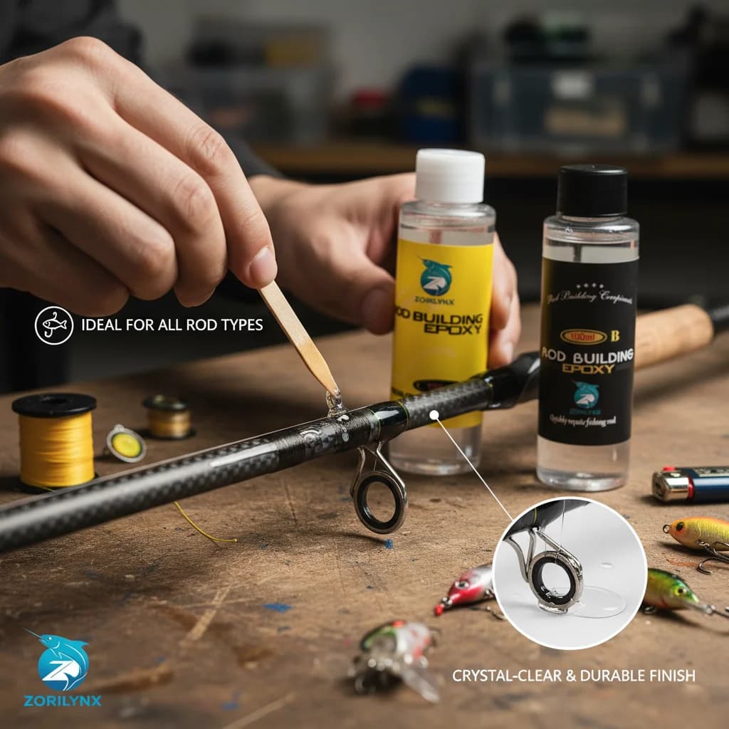 Kit époxy réparation canne pêche ZORILYNX - colle waterproof A&B pour fixation guides durable