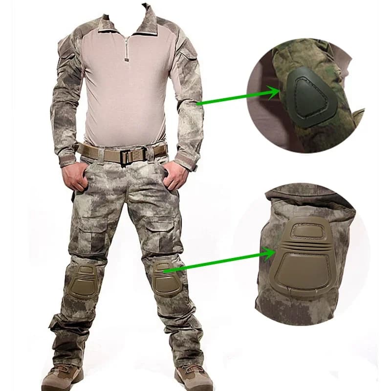 Uniforme chasse camouflage multicam entraînement randonnée pêche vêtements sport avec protections genoux