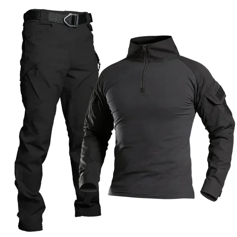 Ensemble de chasse camouflage Multicam Black - Tenue tactique respirante pour pêcheurs