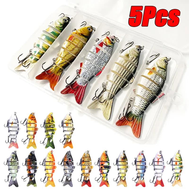 Leurre multi-articulé 6 segments coulant 10cm/17.5g pour pêche au swimbait wobblers crankbait - Appât dur