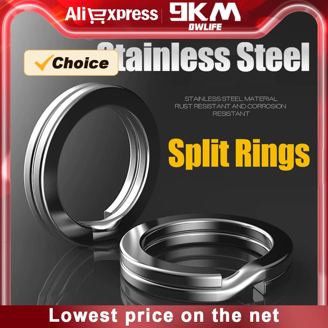 Anneaux split rings 9KM 30pcs inox pour leurres et montages - Connecteurs pêche mer et eau douce