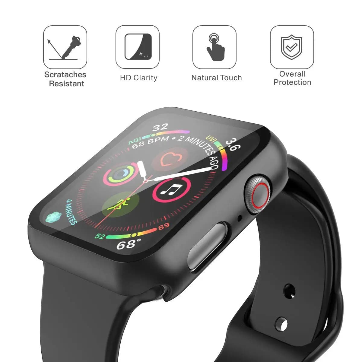 Coque de protection et bracelet pour Apple Watch 44mm 40mm, compatible pêche et activités nautiques