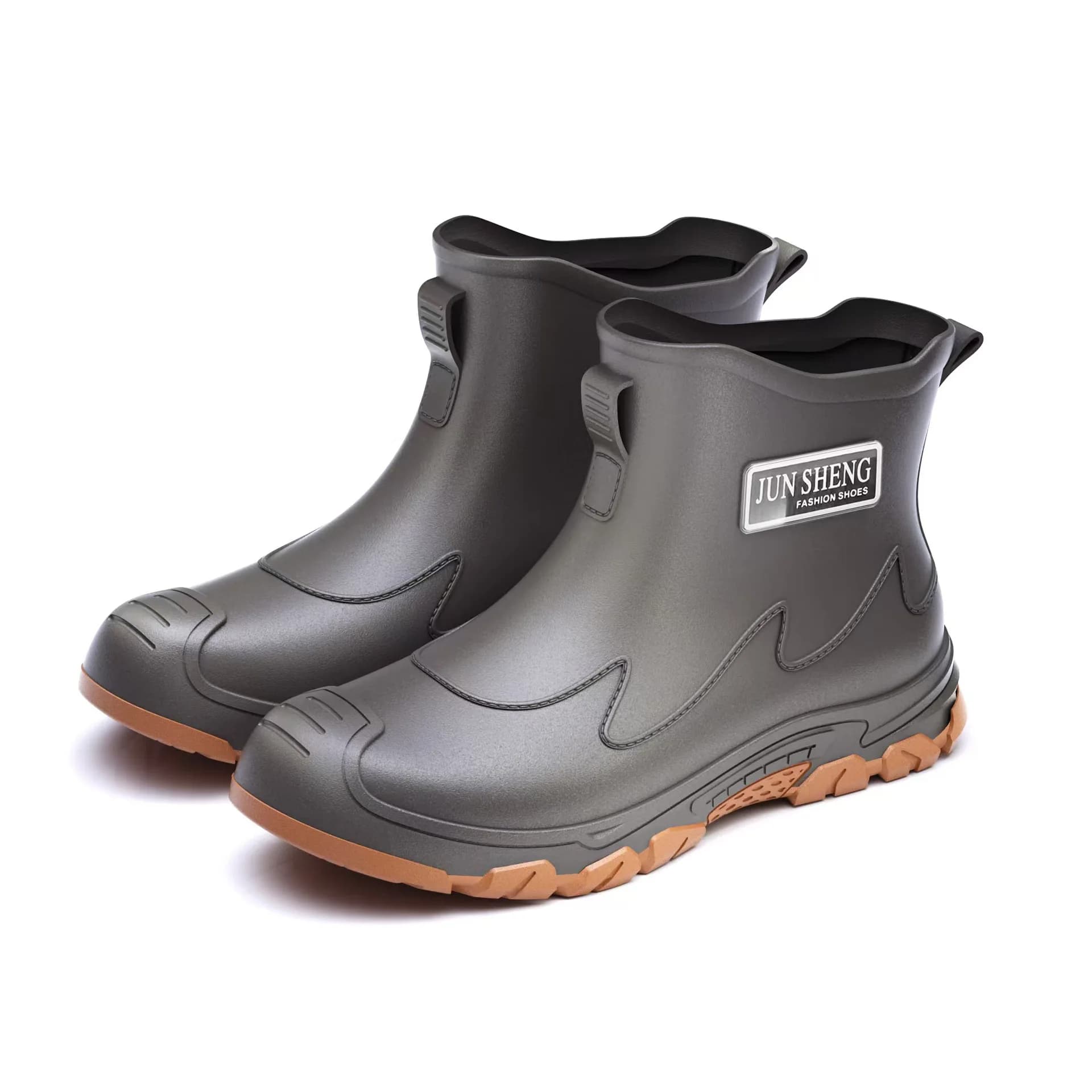 Bottes de pluie homme style coréen grises imperméables anti-dérapantes pour trajet travail voyage quotidien