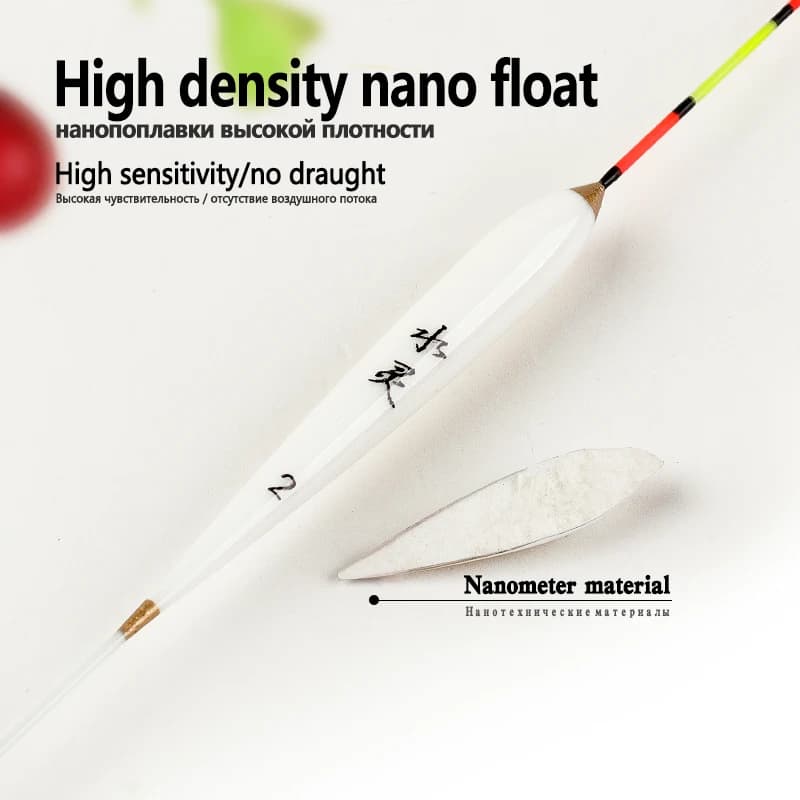 Lot de flotteurs de pêche en eau peu profonde Nano Bobber, tubes et hameçons pour eau douce