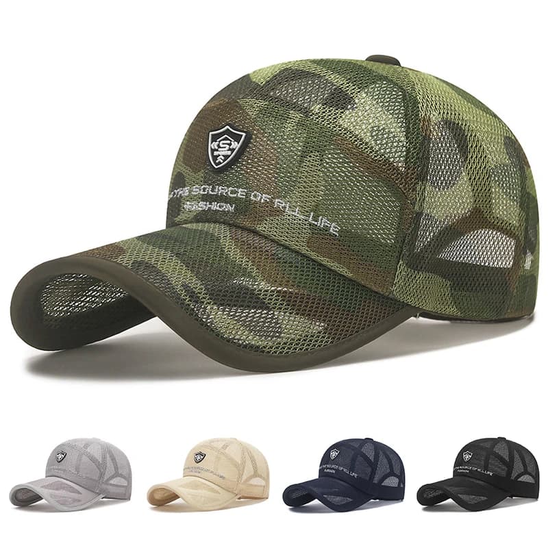 Casquette baseball camouflage mesh été unisexe homme femme trucker cap pêche extérieur