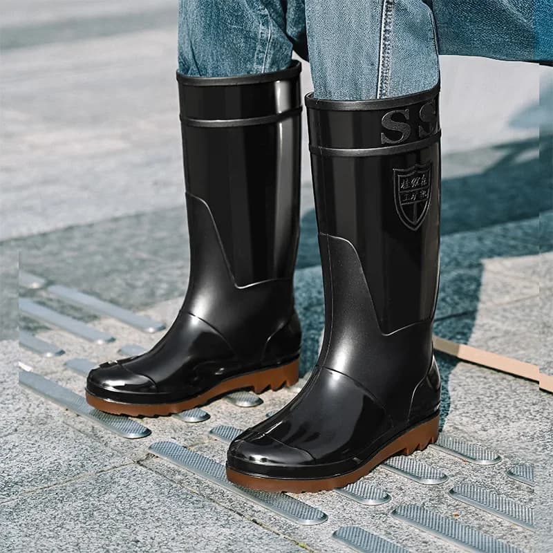 Bottes pluie adulte imperméables hautes chaussures eau chantier caoutchouc cuisine antidérapantes courtes