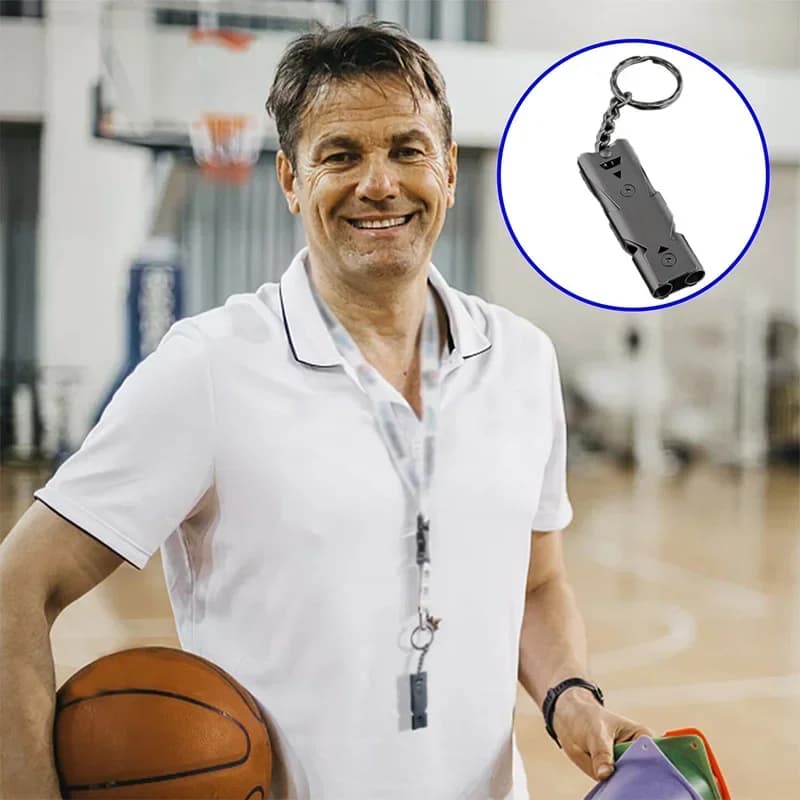 Sifflet double tube haute décibels étanche - idéal urgence SOS camping sports arbitrage