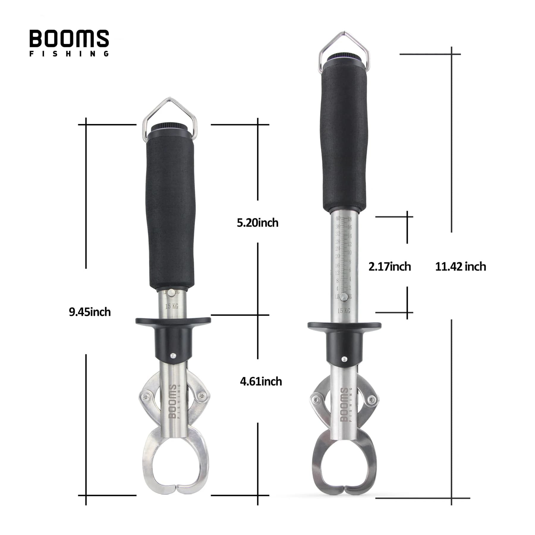 Pince à poisson Booms Fishing G01 avec balance intégrée - Modèle grand format pour prises importantes