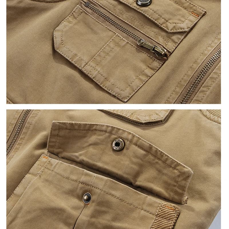 Veste sans manches homme automne coton casual multi-poches photographe grande taille 8XL