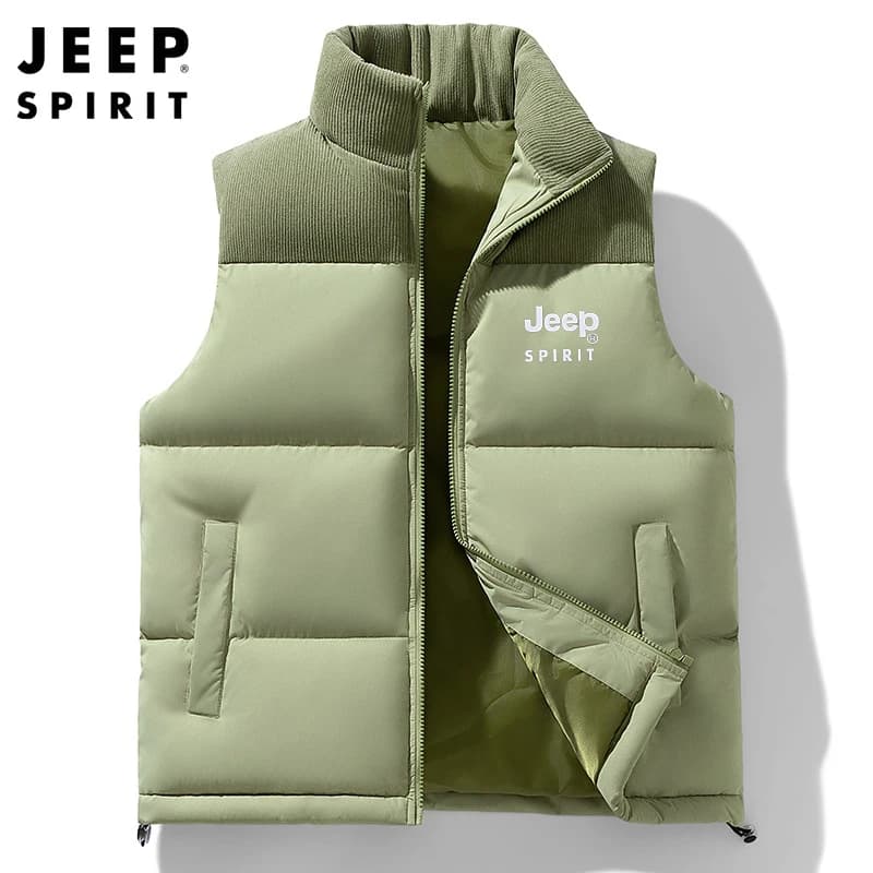 Gilet homme col montant sans manches pêche automne hiver coupe-vent chaud veste sport décontractée